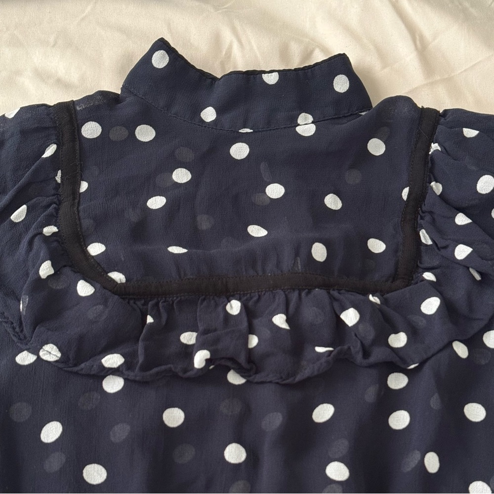 GANNI polka dot blouse size XS